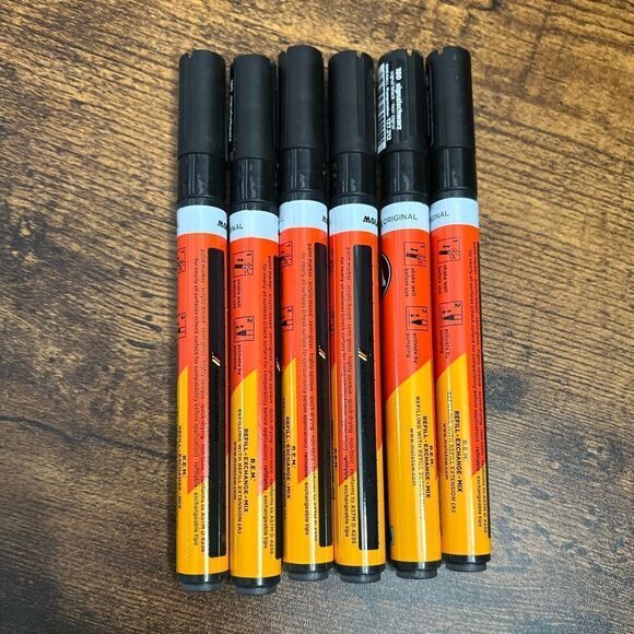 Molotow One4All Acrylic Pump Marker in Signal Black. 2mm Fine Tip. 6-Pack. NIB! - Picture 11 of 11